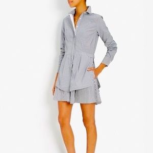 Derek Lam 10 Crosby Striped Poplin Shirt Dress - image 1